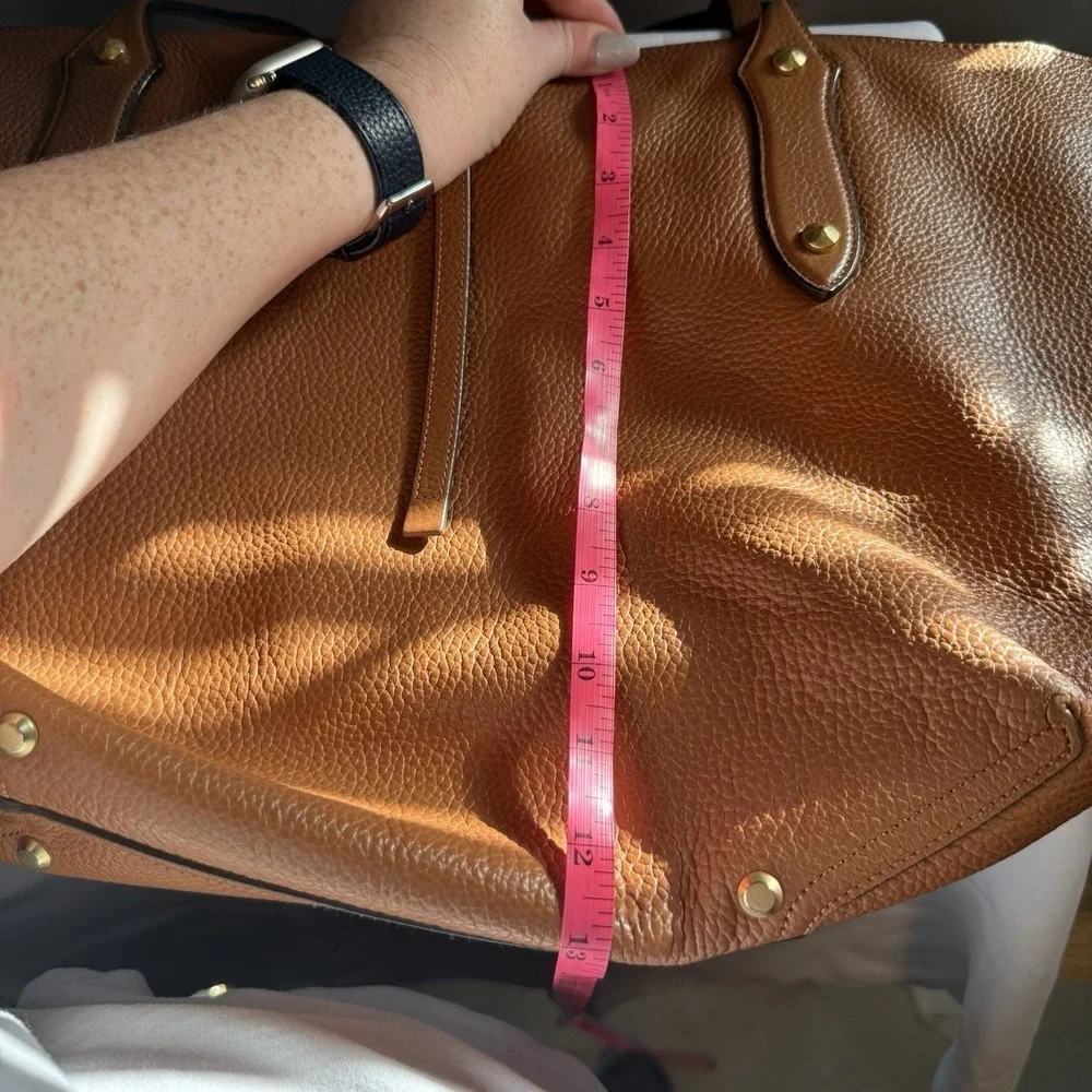 Annabel Ingall Brown Pebbles Leather Large Isabella Tote Bag Purse